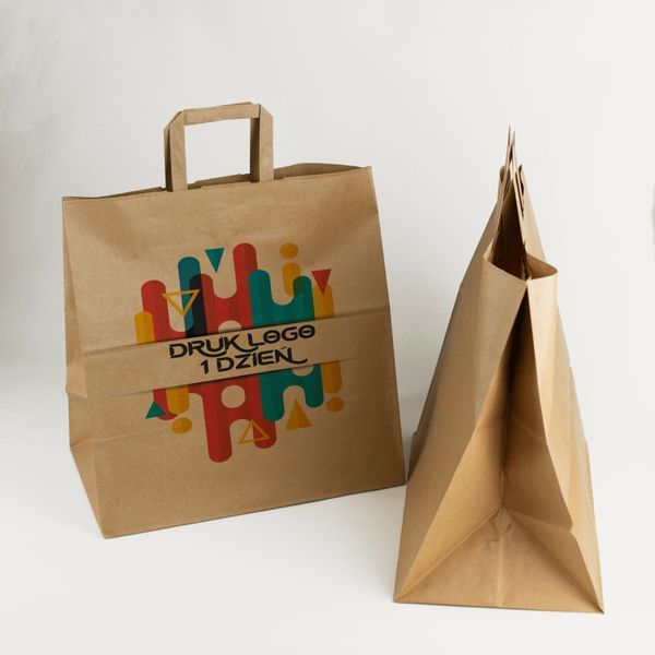 torba papierowa na wynos 34x20x35 cm 500 szt do cateringu