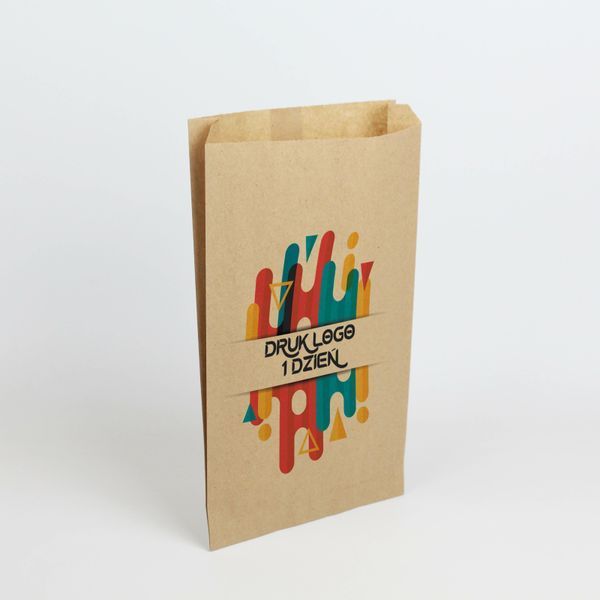 Torby Papierowe Fałdowe z Logo CMYK 100 szt Kraft Torebki Małe 29&times;15x6 cm