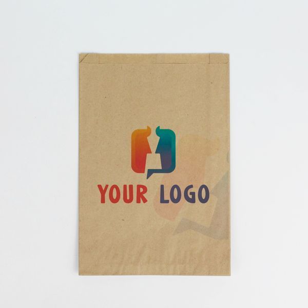 Torby Papierowe Fałdowe z Logo CMYK 100 szt Kraft Torebki Małe 29&times;15x6 cm