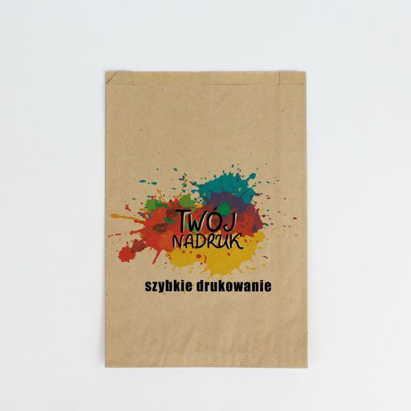 Torebki śniadaniowe Papierowe z Nadrukiem Logo Kolor 500 szt - 29&times;15x6 cm