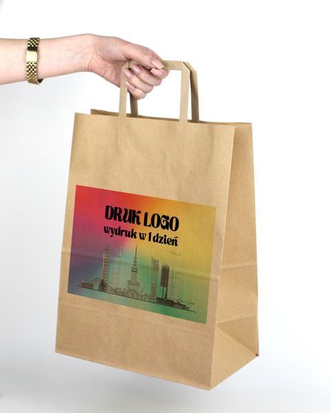 torby papierowe z logo 26*14*30 cm 100 szt za 1 dzień