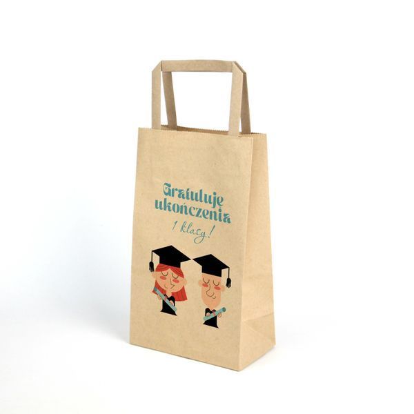 Torba Papierowa do Ukończenia Szkoły Przedszkola 18x8x23 cm - 10 szt warianty
