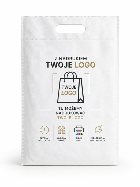 30 szt. toreb non woven z nadrukiem logo firmy | Torby reklamowe