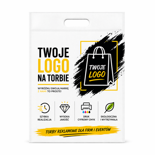 30 szt. toreb non woven z nadrukiem logo firmy | Torby reklamowe